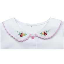 Load image into Gallery viewer, "PRETTY" WHITE COTTON POPLIN EMBROIDERED BLOUSES