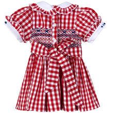Load image into Gallery viewer, " LOTTIE " FRONT @ BACK HAND-SMOCKED CHECK DRESS. LIMITED