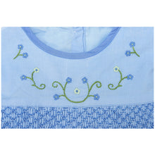 Load image into Gallery viewer, "BLUE BELL" CORDUROY HAND-SMOCKED TRADITIONAL EMBROIDERED DRESS