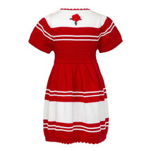 Load image into Gallery viewer, RED COTTON KNIT FLOWER EMBROIDERED "KARMEN" DRESS