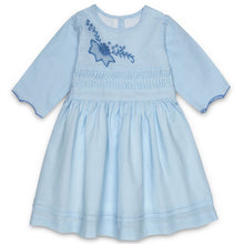 Load image into Gallery viewer, "MARA" EMBROIDERED 3/4 SCALLOPED SLEEVES COTTON BLEND DRESS