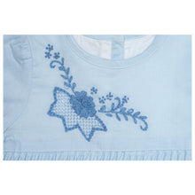 Load image into Gallery viewer, "MARA" EMBROIDERED 3/4 SCALLOPED SLEEVES COTTON BLEND DRESS