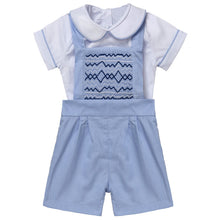 Load image into Gallery viewer, "ANTONY " SHIRT & BLUE DUNGAREES HAND-SMOCKED OUTFIT. LIMITED