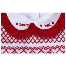 Load image into Gallery viewer, " VALENTINA " BABY GIRLS RED 2 PIECE HAND-SMOCKED SET.LIMITED. END OF STOCK