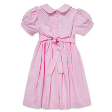 Load image into Gallery viewer, "CLEMATIS" PINK COTTON HAND-SMOCKED, HAND-EMBROIDERED DRESS. LIMITED