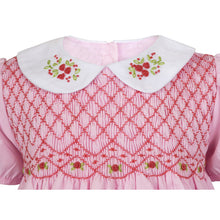 Load image into Gallery viewer, PINK HAND-SMOCKED " SASKIA" HAND-EMBROIDERED DRESS
