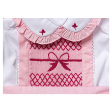 Load image into Gallery viewer, " GRACIE " BLOUSE @ PINAFORE HAND-SMOCKED 2 PIECE SET. LIMITED - NEW ARRIVAL