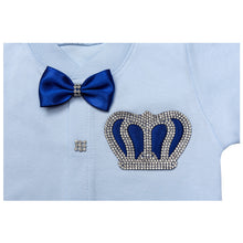 Load image into Gallery viewer, " GRANDEE " BLUE" JERSEY COTTON SPARKLING BABY SET. HAND-MADE.