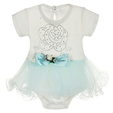 Load image into Gallery viewer, IVORY/AQUA BLUE " CORA " TUTU BODY DRESS