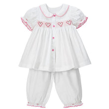Load image into Gallery viewer, WHITE HAND SMOCKED " SWEET DREAMS' PYJAMA SET @ GIFT BAG.