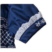 Load image into Gallery viewer, " LUANNA " NAVY BLUE HAND SMOCKED DRESS.LIMITED
