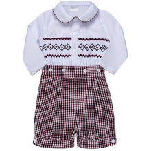 Load image into Gallery viewer, "OLIVER" TRADITIONAL HAND-SMOCKED SHIRT & SHORTS SET. LIMITED