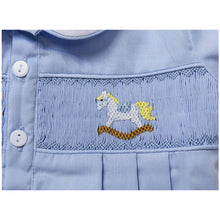 Load image into Gallery viewer, BABY BOYS "ASCOT " HAND-SMOCKED, HAND-EMBROIDERED DIAPER SET. LIMITED