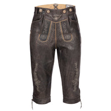 Load image into Gallery viewer, Valuable Mens Trachten Lederhose Kniebundhose Traditional in rustic antique brown