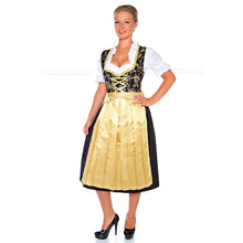 Load image into Gallery viewer, Enchanting 3pcs. Dirndl black yellow with blouse and apron