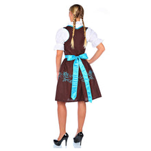 Load image into Gallery viewer, Brown 3 pcs. Dirndl with contrasting pattern