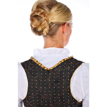 Load image into Gallery viewer, Black-golden 3pcs. Dirndl with a subtle paisley pattern