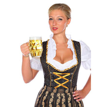 Load image into Gallery viewer, Black-golden 3pcs. Dirndl with a subtle paisley pattern