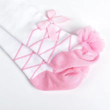 Load image into Gallery viewer, BABY GIRLS LACE @ BOW SHOE PRINT TIGHTS