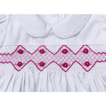 Load image into Gallery viewer, " MARGO " WHITE HAND-SMOCKED TRADITIONAL PYJAMAS SET. LIMITED