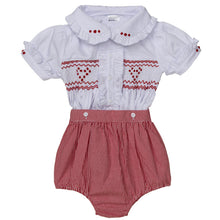 Load image into Gallery viewer, " CHINA DOLL " TRADITIONAL HAND-SMOCKED BUSTER SUIT FOR GIRLS. LIMITED
