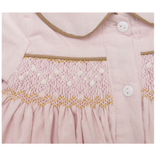 Load image into Gallery viewer, "LADY PINK" HAND-SMOCKED, HAND-EMBROIDERED PALE PINK CORDUROY COAT.CLEARANCE