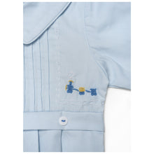 Load image into Gallery viewer, BABY BOY'S BLUE TRADITIONAL LONGALL ROMPER & MATCHING HAT OUTFIT