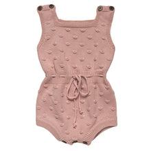 Load image into Gallery viewer, PACK OF 3 BLUE, DUSKY PINK& WHITE COTTON KNIT ROMPERS