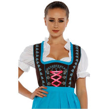 Load image into Gallery viewer, 3tlg. Dirndl Black Light blue with blouse and apron