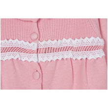 Load image into Gallery viewer, PINK KNITTED "LOLA" PRAM COAT & BONNET SET