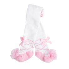 Load image into Gallery viewer, BABY GIRLS LACE @ BOW SHOE PRINT TIGHTS