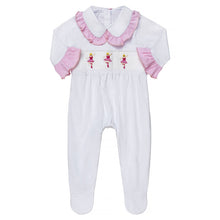 Load image into Gallery viewer, " GISELLE " HAND-SMOCKED, HAND-EMBROIDERED BABYGROW. LIMITED