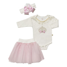 Load image into Gallery viewer, BABY GIRLS " BARBI " COTTON JERSEY BODYVEST, TUTU SKIRT & HEADBAND SET
