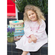 Load image into Gallery viewer, "AZALEA" HAND-SMOCKED PALE PINK CORDUROY EMBROIDERED DRESS