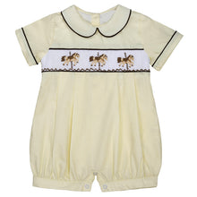 Load image into Gallery viewer, " LITTLE KNIGHT" BABY BOYS HAND SMOCKED BABYSUIT. LIMITED.