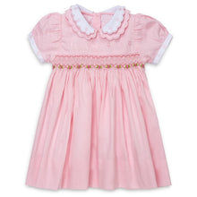 Load image into Gallery viewer, " VIOLA" HAND-SMOCKED DOUBLE SCALLOPED COLLAR DRESS.LIMITED