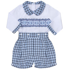 Load image into Gallery viewer, " ALBERT " TRADITIONAL HAND-SMOCKED SHIRT & SHORTS SET. LIMITED