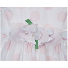 Load image into Gallery viewer, BABY GIRLS WHITE & PINK SPOTTED "TAFFY" COTTON DRESS- CLEARANCE
