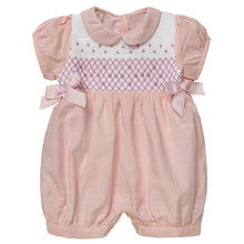 Load image into Gallery viewer, BABY GIRL " BON-BON" PEACH PINK HAND-SMOCKED SHORTIE.LIMITED