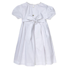 Load image into Gallery viewer, WHITE " ORNELLA " HAND-SMOCKED, EMBROIDERED DRESS