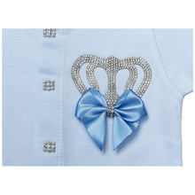 Load image into Gallery viewer, " MILORD " BLUE" JERSEY COTTON SPARKLING BABY SET. HANDMADE.