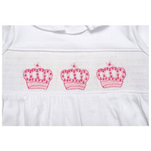 Load image into Gallery viewer, BABY GIRLS "PRINCESS CROWN" WHITE BABY GROW & BIB SET 0-3 MONTHS