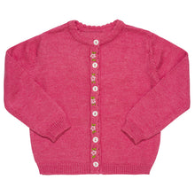 Load image into Gallery viewer, PINK COTTON/BAMBOO HAND-EMBROIDERED GIRLS CARDIGAN