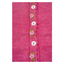 Load image into Gallery viewer, PINK COTTON/BAMBOO HAND-EMBROIDERED GIRLS CARDIGAN