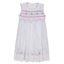 Load image into Gallery viewer, WHITE " ELOISE" TRADITIONAL HAND-SMOCKED DRESS.LIMITED