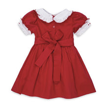 Load image into Gallery viewer, " VICTORIA " RED HAND-SMOCKED COTTON DRESS.LIMITED. END OF STOCK