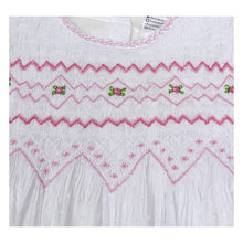 Load image into Gallery viewer, WHITE " ELOISE" TRADITIONAL HAND-SMOCKED DRESS.LIMITED