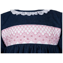 Load image into Gallery viewer, " MY GIRL " DENIM HAND-SMOCKED DRESS. LIMITED - NEW ARRIVAL