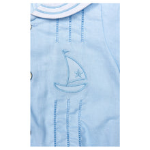 Load image into Gallery viewer, BABY BLUE NAUTICAL SAILOR ROMPER.