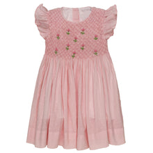 Load image into Gallery viewer, " TEA ROSE" TRADITIONAL HAND-SMOCKED EMBROIDERED DRESS. LIMITED